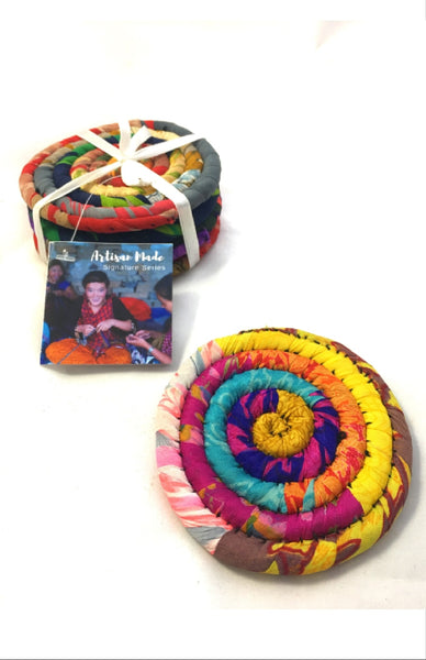 Coiled Silk Coasters - set of 4