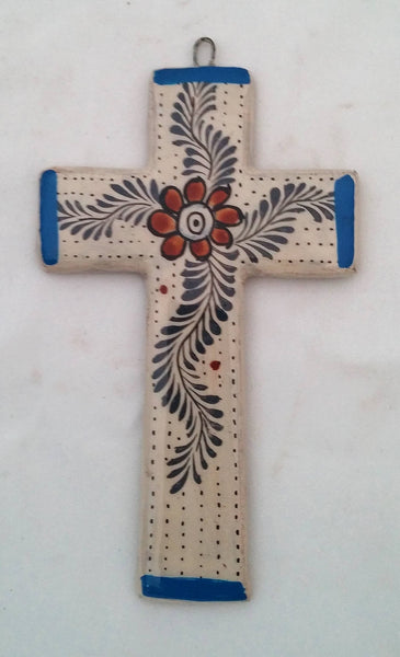 Pottery Cross With Artisanal Designs