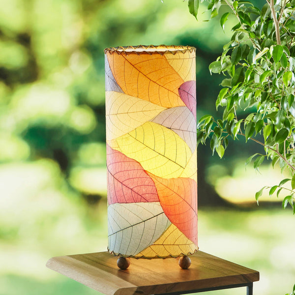 Outdoor Cocoa Leaf Cylinder Table Lamp Multi