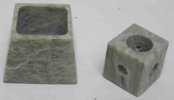 Soapstone Candle Stand Trapezoid (2 pieces)