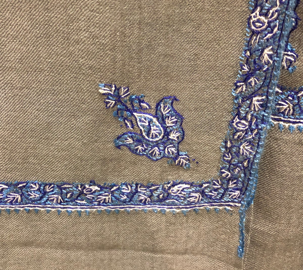 Cashmere Shawl with Embroidered Edge