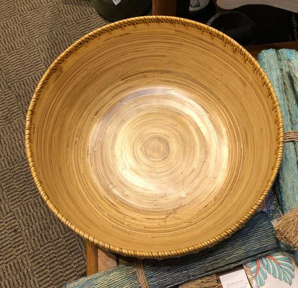 Large Bamboo and Rattan Bowl or Plate