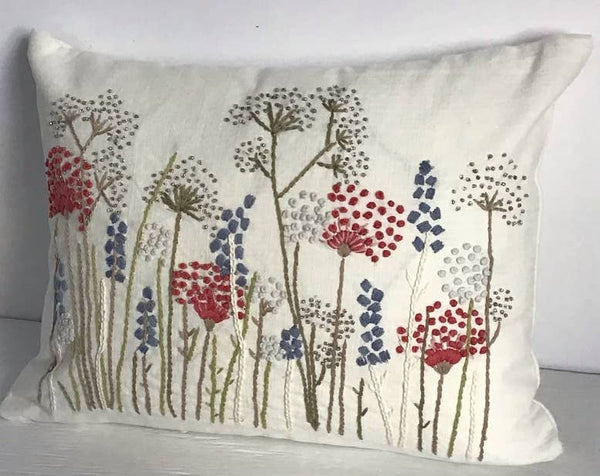 Applique/Embroidered 12x16" Pillow - Meadow