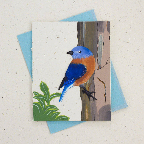 Bluebird Natural White Greeting Card