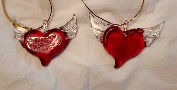 Winged Heart. Hand-blown Glass