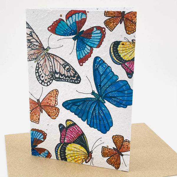 Growing Paper greeting card - Butterfly Print