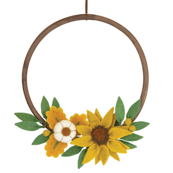 Fall Sunflower Cane Wreath