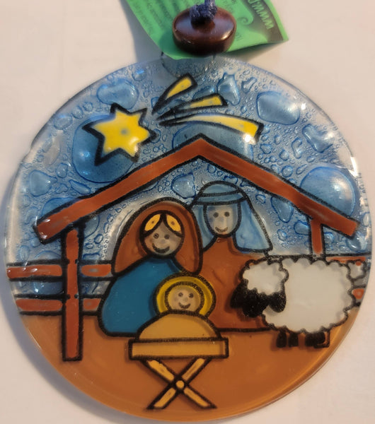 Nativity Scene Ornament with Manger