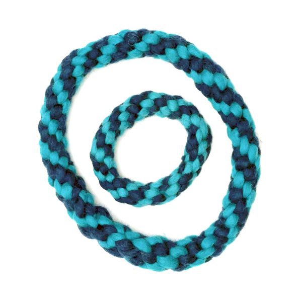 Dharma Dog Toy, Rope Ring, Blue/Turquoise 10"