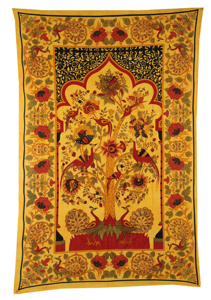Temple Tree Of Life Tapestry - gold