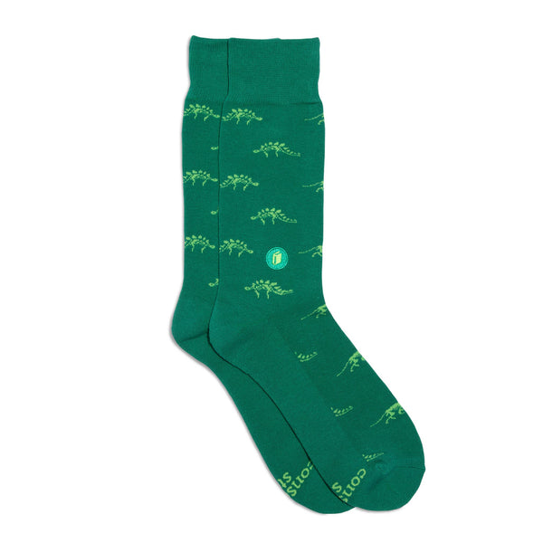 Socks that Give Books  (Green Dinosaurs): Medium