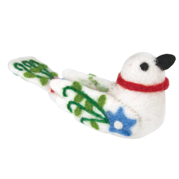 Alpine Love Bird Ornament, Red