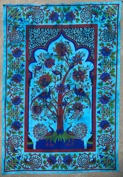 Temple Tree Of Life Tapestry- blue