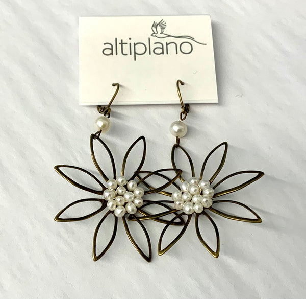 Wire & Bead  Flower Earrings