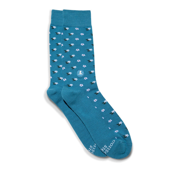 Socks that Find A Cure Blue Flower