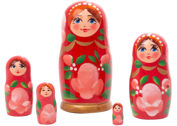 Red Gradient Nesting Doll 5 pc/4”