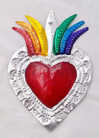 Tin Rainbow Heart