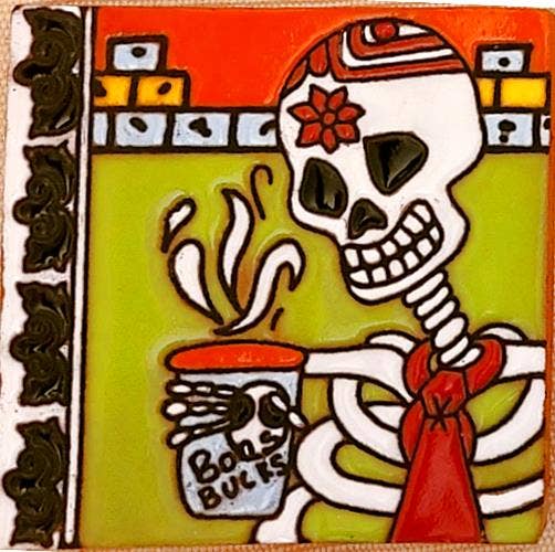 Skeleton and Coffee Tile