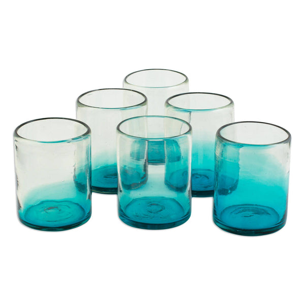 Aquamarine Glass Rocks Glasses