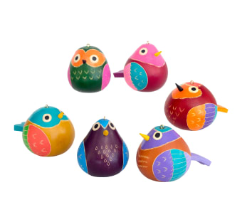 Colorful Bird Gourd Ornament