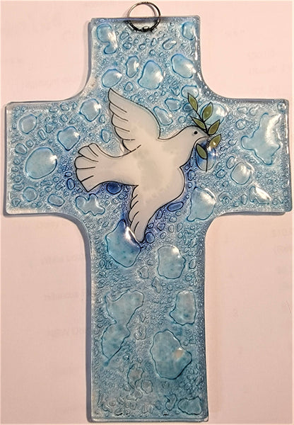 Dove Glass Cross - medium