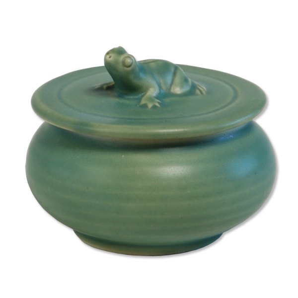 Celadon Ceramic Mini Frog Sugar Bowl