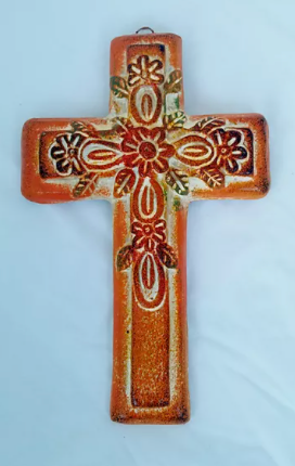 Clay Cross with Flowers