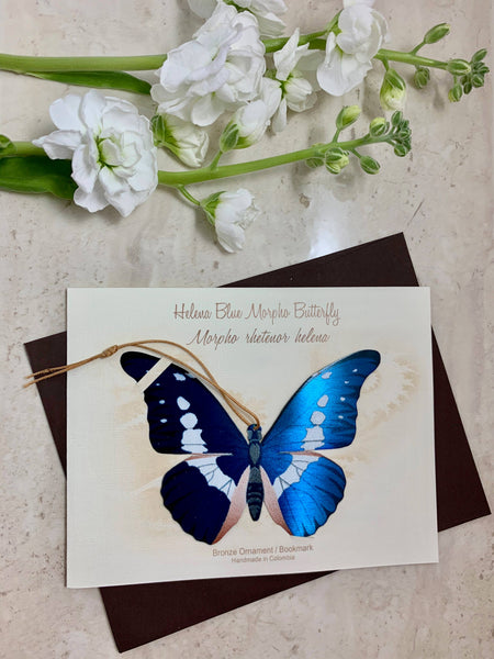 Helena Blue Morpho Butterfly Ornament/ Bookmark