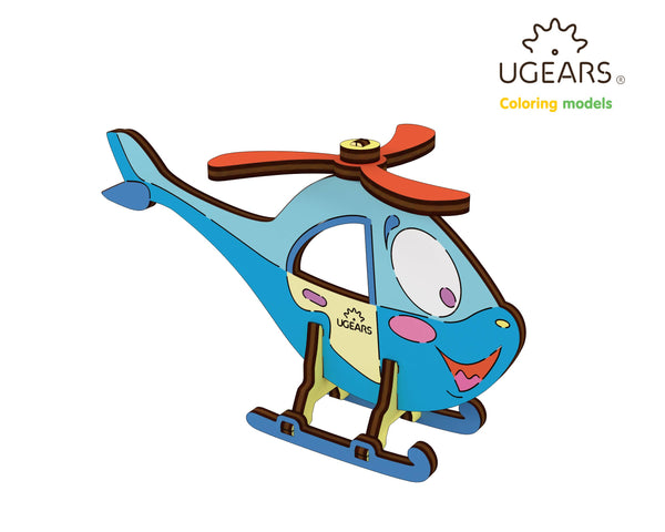 Helicopter Kids Wooden Model for Coloring & Self Assembly