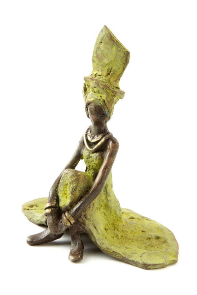 Graciously Waiting Burkina Bronze Sculpture