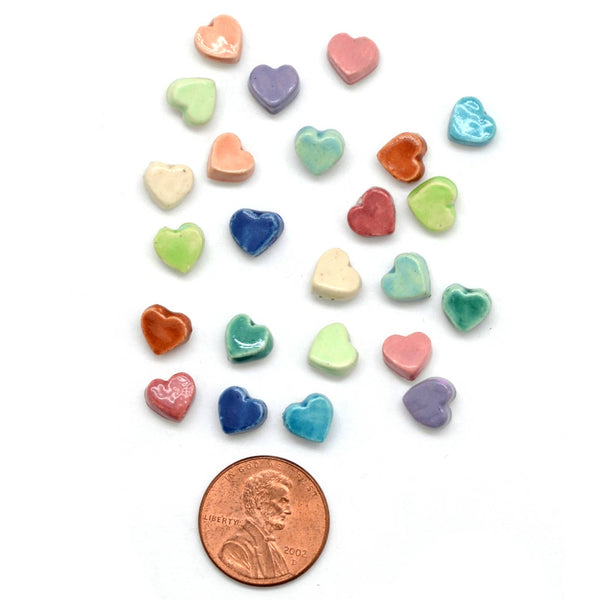 Tiny Ceramic Heart  Studs