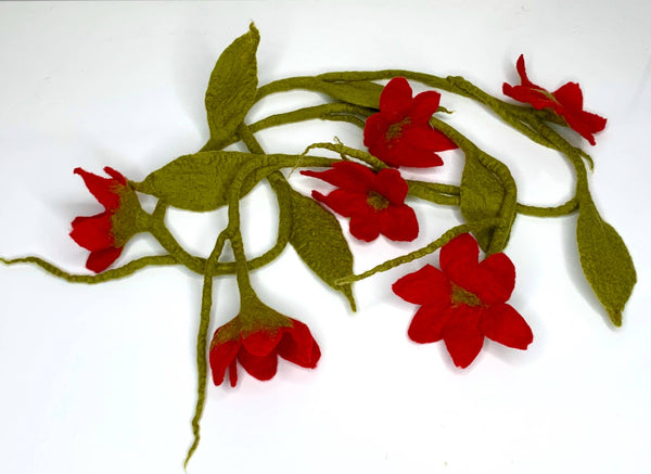 Flower Garland/ Scarf- Red