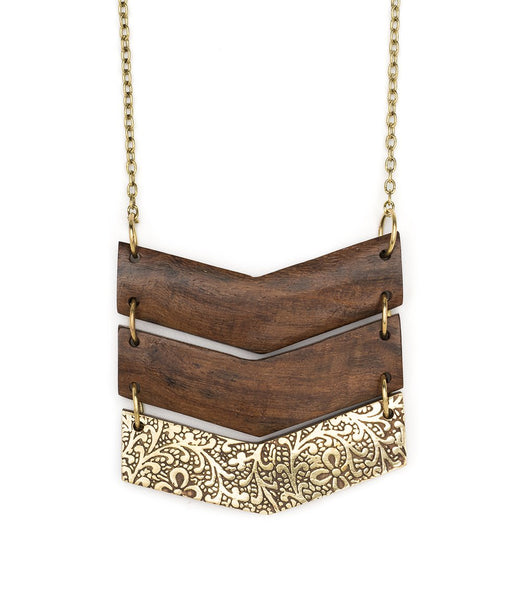 Earth & Fire Chevron Necklace