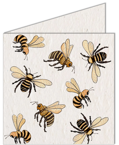 Growing Paper Greeting Card (square) - Pollinators