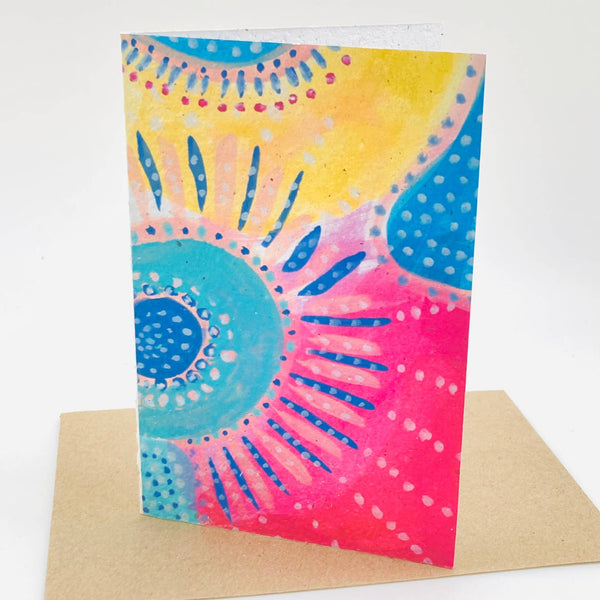 Growing Paper greeting card - Celebration of Pastel