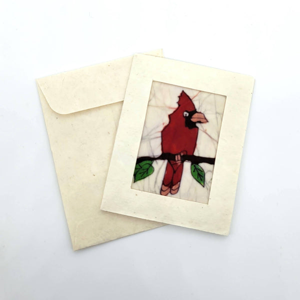 Batik Cardinal Mini Card