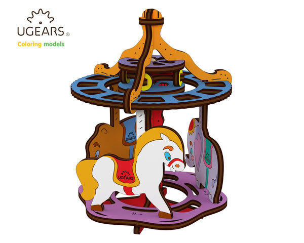 Merry-Go-Round DIY Wooden Kids Color & Self-Assembly