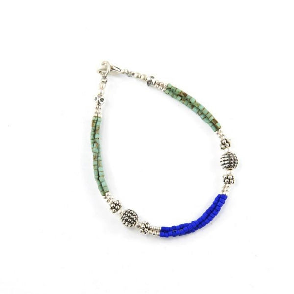 Turquoise and Lapis Tibetan Bracelet