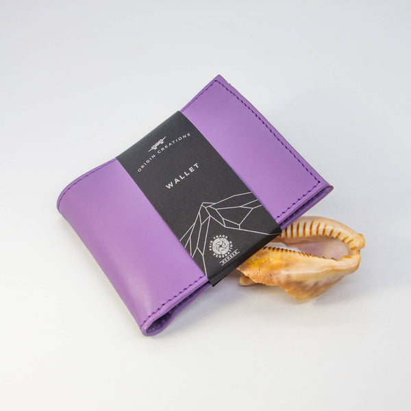 Leather BiFold Wallet - Purple - Artisan Fair Trade