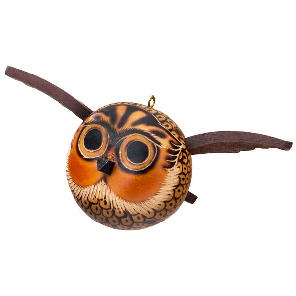 Flying Owl Gourd Ornament