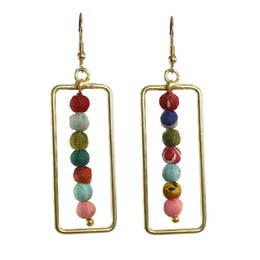 Framed Kantha Earrings