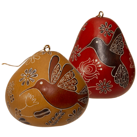 Hummingbird Gourd Ornament