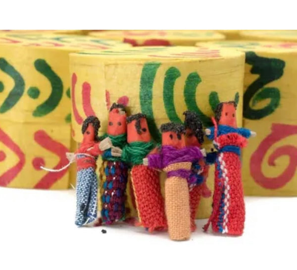 Mini Worry Dolls in Pine Box
