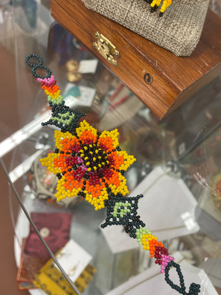 Huichol Beaded Flower Jewelry