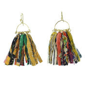 Kantha Fringed Earrings