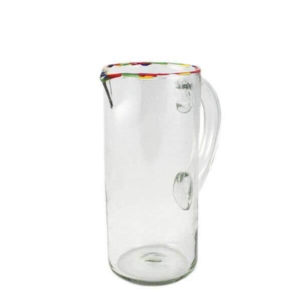 Multi Colored Rim Pitcher
