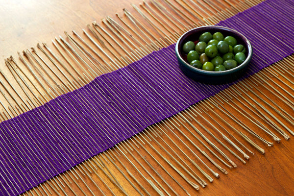 Purple Table Runner with Twigs