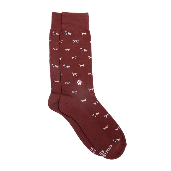 Socks that Save Dogs - Maroon