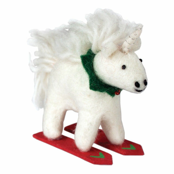 Skiing Unicorn Ornament